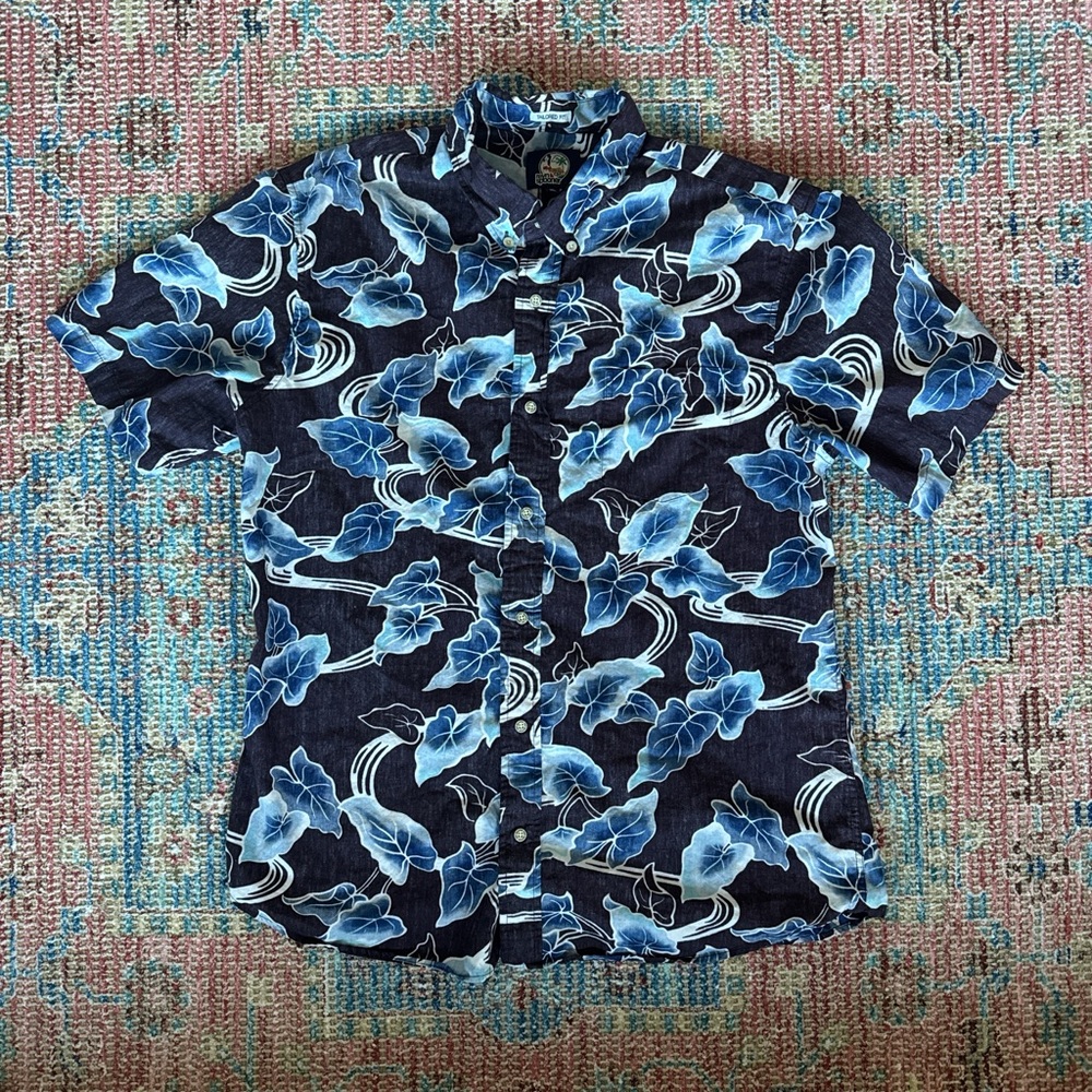 Reyn Spooner Blue Aloha shirt EUC